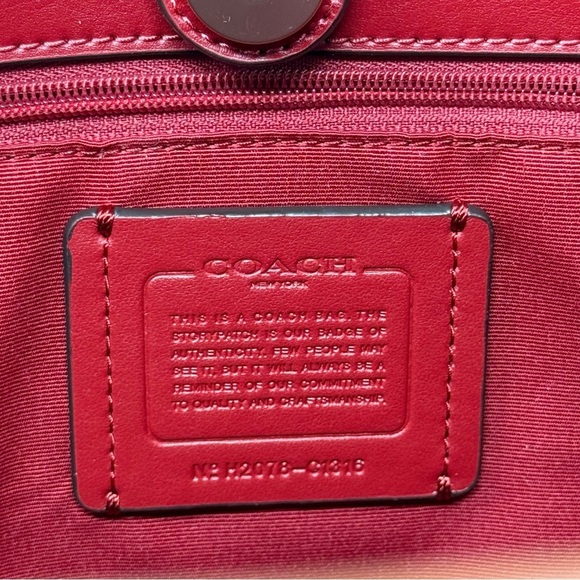 Coach City Tote Rainbow Signature Canvas purse NWT khaki/ multi Redwood - Picture 10 of 16